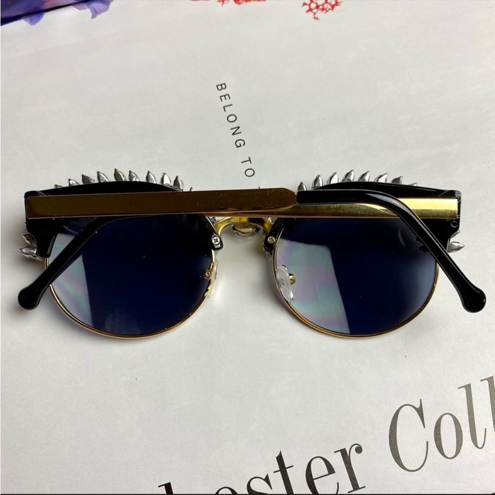 Sparkly Sunglasses Black Gold Crystal Gem Rhinestone Shades - Picture 5 of 5